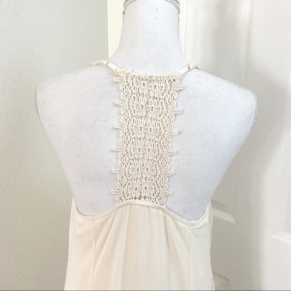 Mossimo Supply Co. Ivory Crepe Crochet Sundress M - Picture 6 of 11